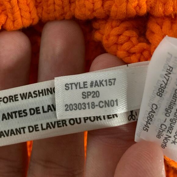 J Crew S Womens Orange Diagonal Cable Knit Crewneck Sweater Fall - Picture 9 of 10